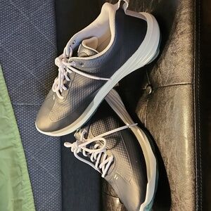 OluKai Makena golf shoes in Blue and White